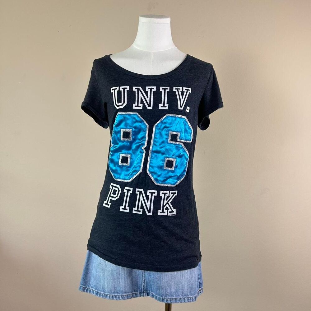 Y2K Mcbling University Pink Tee